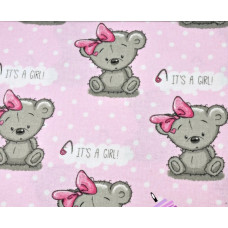 Miniania Autiņ&scaron; flaneļa ar vaskadrānu IT'S A GIRL 50x70 cm (1098)