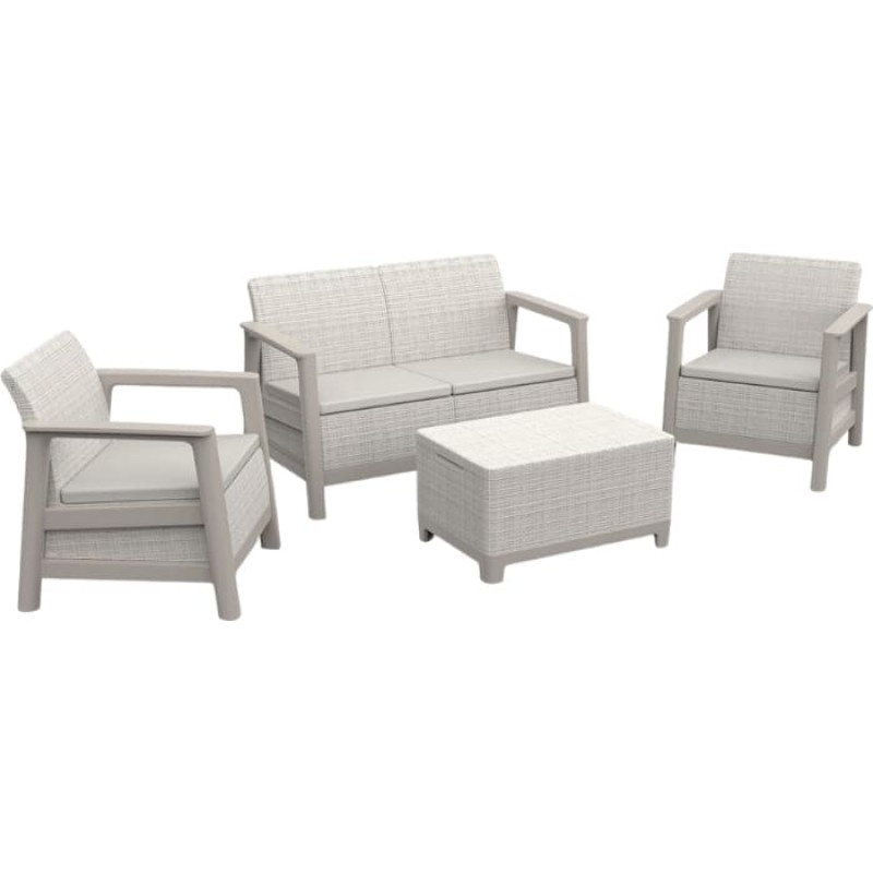 Keter Dārza mēbeļu komplekts Scandi Linea 2 Seater Set oļu pelēks/gaiši bēšs