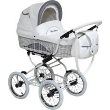 Baby Fashion SCARLETT Universālie rati 3in1, BW-6 Balts/Pelēks (White-Grey)