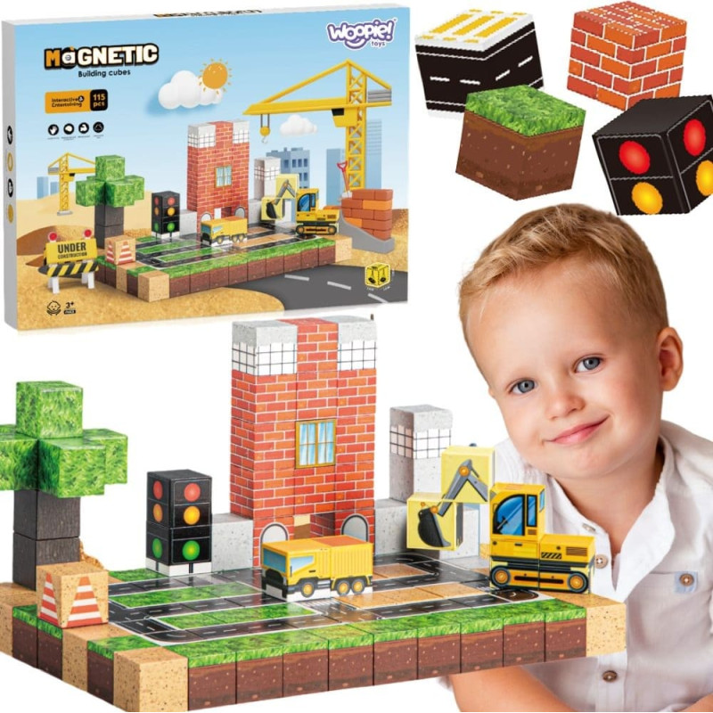 Woopie Magnetic Building Blocks Construction Site 115 pcs.