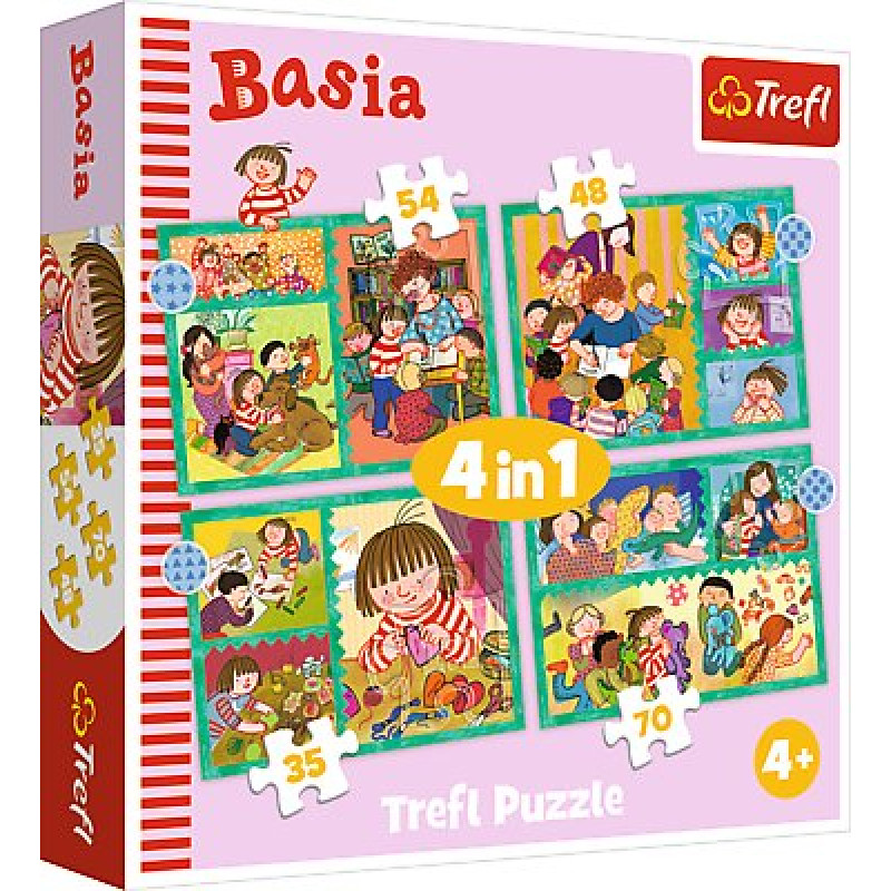 Trefl 34606 Puzzle 4w1 Przygody Basi