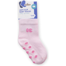 Baby socks with embossed bottom Pink 6-12m