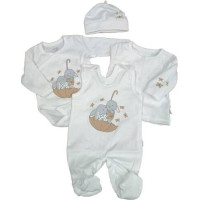 Koala Baby Baby apģērbu komplekts zīdaiņiem – 4 daļas - 11-168 - UMBRELLA - ECRU -  izmērs 56