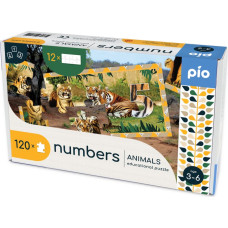 PIO Izglītojoša puzle NUMBERS - AFRICAN ANIMALS, 2-6 gadu bērniem