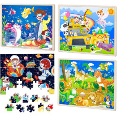 PUZZLE DREWNIANE 60 ELEMENTÓW 4 WZORY