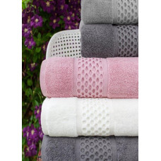 TOWEL RETE 50X90 TERRY PINK 650G. COTTON. TWO-LOOP YARN SOFT TOUCH 24/2