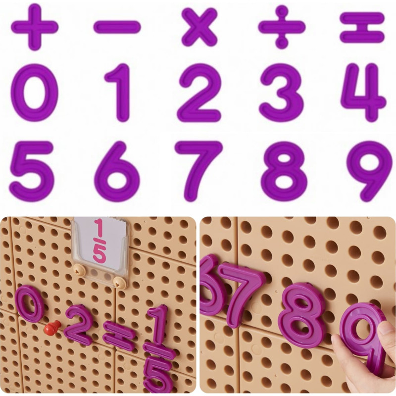 Masterkidz Zestaw Cyferek i Znaków do Nauki Liczenia i Matematyki do Paneli Ściennych STEM 82 el.