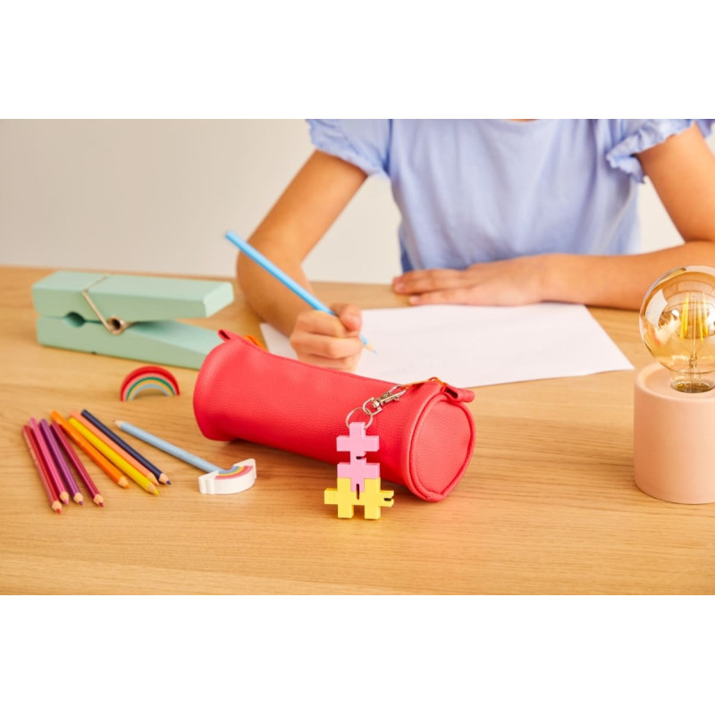 Plus Plus Hexel raktų pakabukas, pastelinė geltona/rožinė