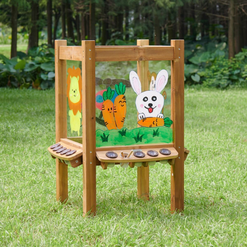 Masterkidz 4-pusējs caurspīdīgs akrila zīmēšanas statīvs + krūzītes