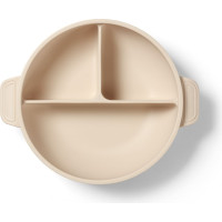 Babyono silicone suction plate with lid beige 1661/03
