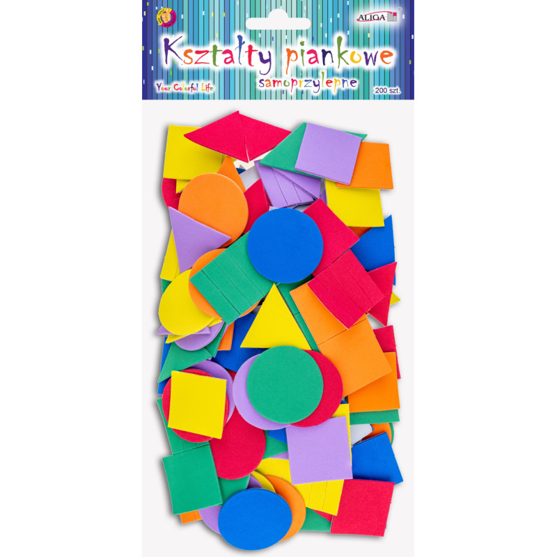 NAKLEJKI PIANKOWE KSZTAŁTY 200 SZTUK