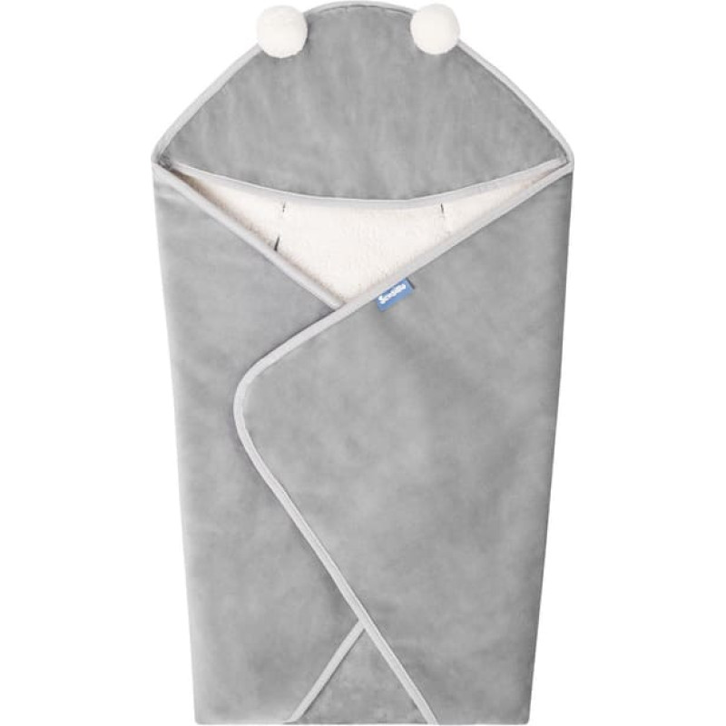 Sensillo CARRY COT SWADDLE BLANKET PLUSH RAM 75X75 GREY