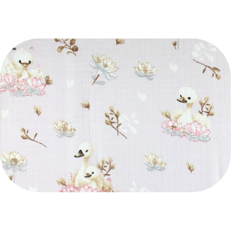 Ega Kids Diaper - 0989- TETRA PRINT - EGA - SWAN - GREY  - size 70x80 cm