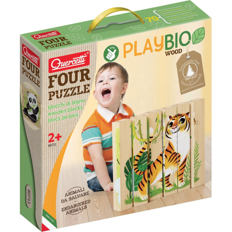 Quercetti Four Puzzle Endangered Animals 2+ g.