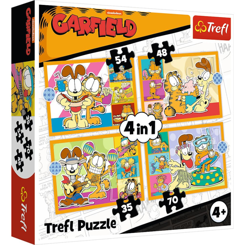 Trefl GARFIELD Pužļu komplekts 4 in 1