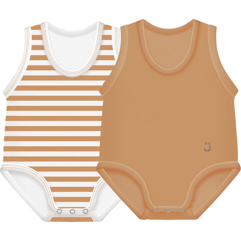 2-pack Growing body Bio Cotton Summer 0-36m caramel
