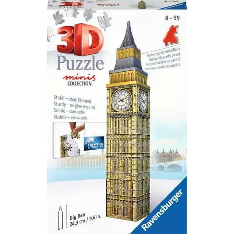 RAVENSBURGER 3D mini ēku puzle Big Ben, 54gab., 11246
