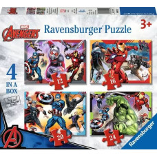 Ravensburger Puzle 4in1 Marvel Atriebēji 3+