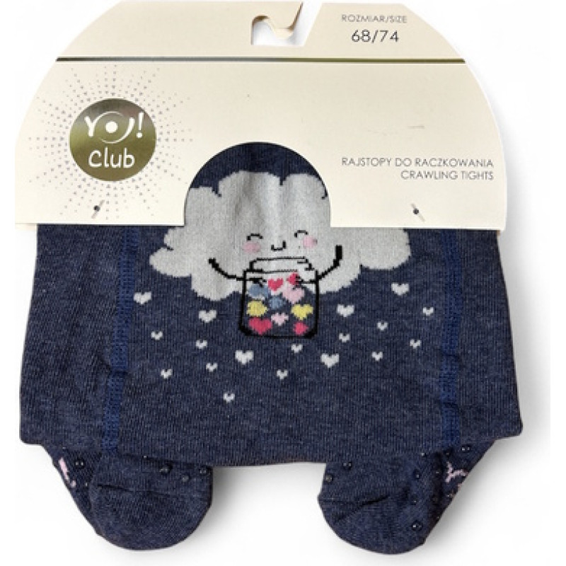 Yo Baby Zeķubikses rāpo&scaron;anai 68/74 RAB-0025 navy blue cloud