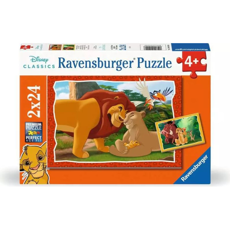 Ravensburger Puzle 2x24 gab. Lauvu karalis