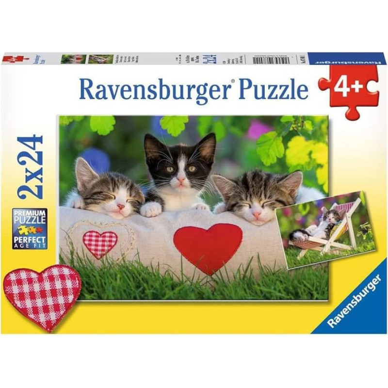 Ravensburger Puzle 2x24 gab. Guļo&scaron;ie kaķēni