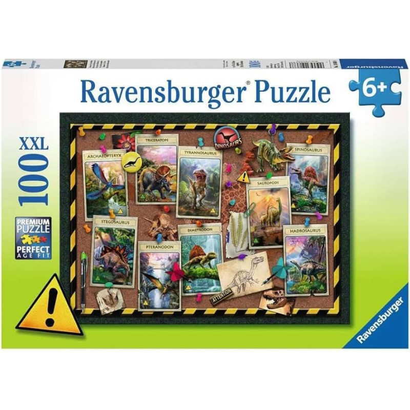 Ravensburger Puzle 100 gab. Dinozauru kolekcija
