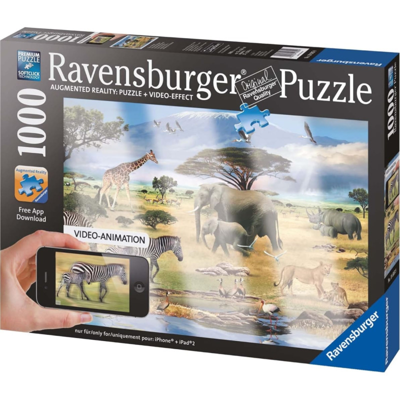 Ravensburger Puzle R 1000 Āfrikas dzīvnieki (ar video efektu)