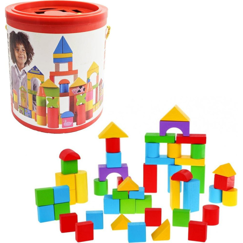 KLOCKI DREWNIANE 52 ELEMENTY