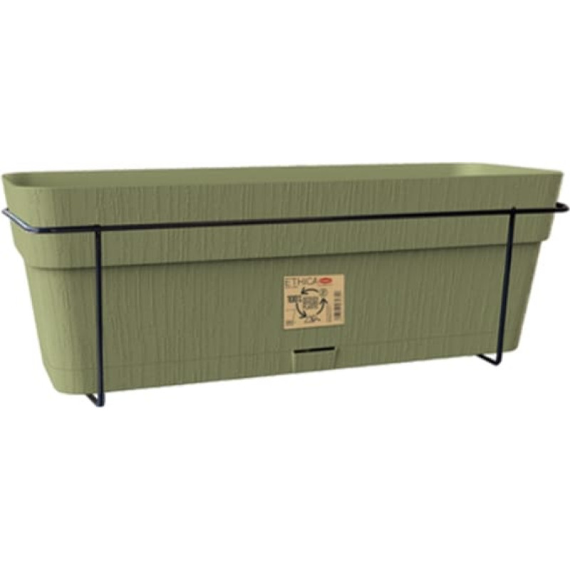 Stefanplast Balkona komplekts ar automātiskās laistī&scaron;anas sistēmu un metāla balstu 50x18x17cm zaļ&scaron;