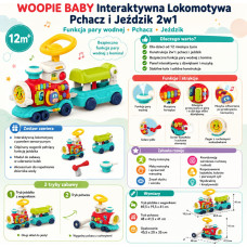 Woopie BABY Locomotive Pusher Ride-on 2-in-1 Interactive Train