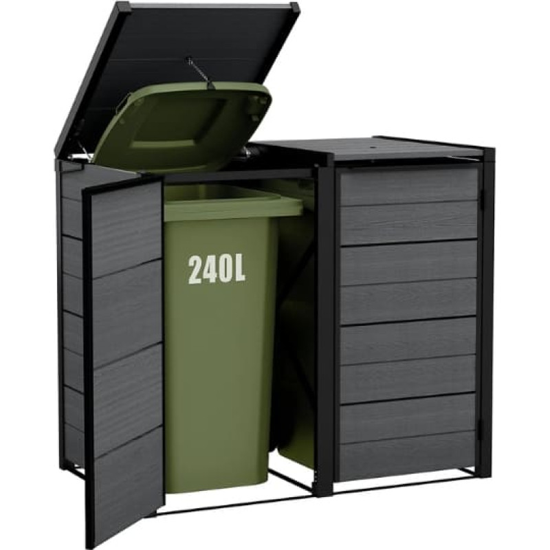 Keter Atkrituma tvertņu 2x240L uzglabā&scaron;anas konteiners Hide Away pelēks