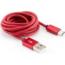 Sbox USB-TYPEC-15R USB->Type C M/M 1.5m Fruity Red