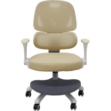 Krzesło do biurka dla dziecka fotel ergonomiczny obrotowy regulowany beżowy