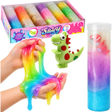 MASA MAGICZNA SLIME BROKATOWA Z DINOZAUR
