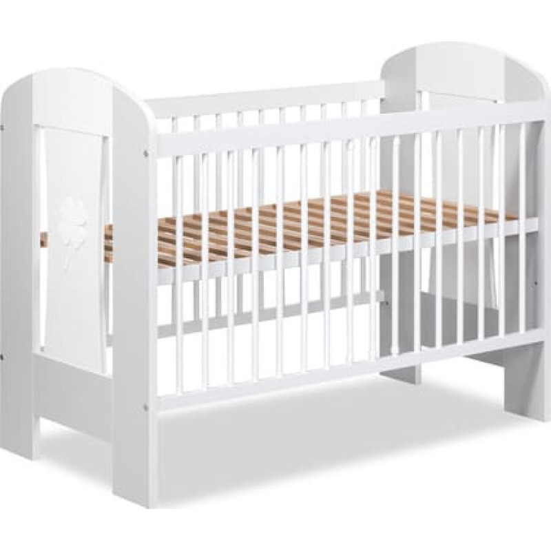 KLUPS NATI bērnu gulta 120x60cm, pelēka/balta