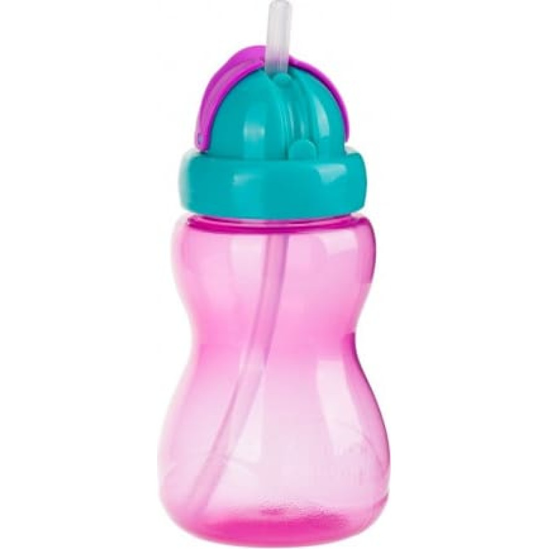 CANPOL BABIES Pudele ar salmiņu 12m+ 270ml 56/109 rozā ATLAIDE