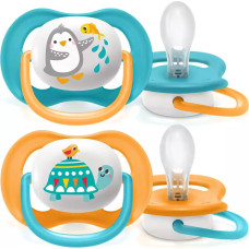 PHILIPS AVENT ULTRA AIR ANIMALS Simetriskas formas silikona māneklis 6-18M 2gab, SCF080/07