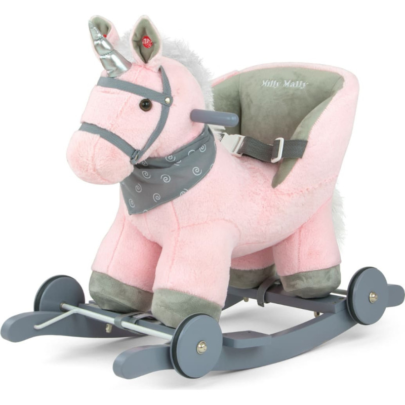MILLY MALLY Bērnu šūpuļzirgs ar riteņiem Polly pink