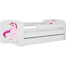 KOCOT KIDS gulta bez atvilktnes ar matraci BABYDREAMS white Unicorn 140x70cm