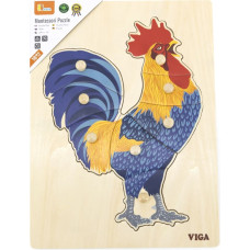 Viga 44610 Puzzle na podkładce z uchwytami - Kogut