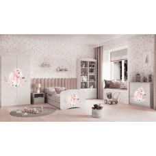 KOCOT KIDS gulta bez atvilktnes ar matraci BABYDREAMS white Horse 180x80cm