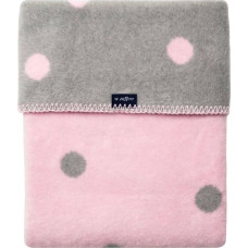 Womar Blanket - WOMAR - COTTON - DOTS - size 75x100  - GREY / PINK