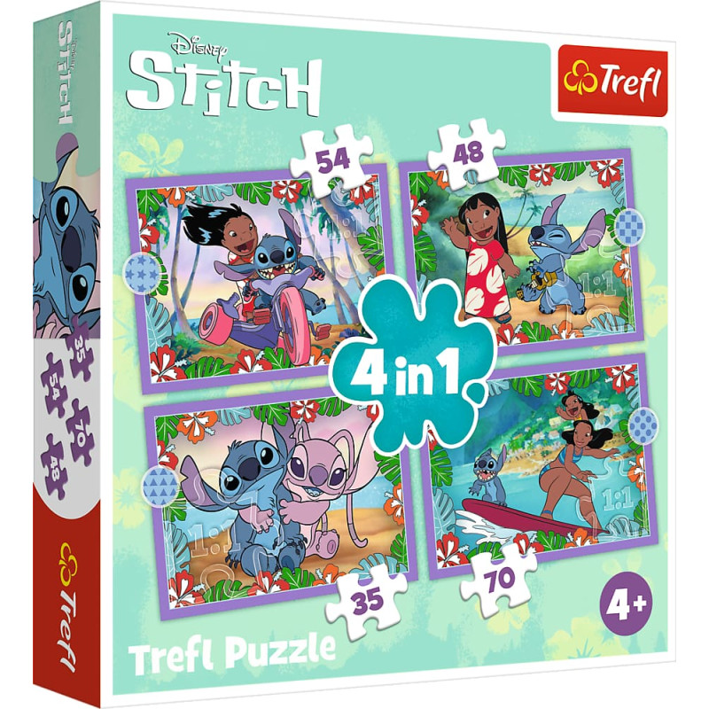 Trefl STITCH Pužļu komplekts 4in1