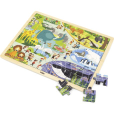 Viga 44587 Puzzle na podkładce 48 elementów - poznajemy zoo