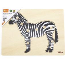 Viga 44603 Puzzle na podkładce z uchwytami - Zebra