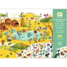 DJECO Uzlīmju bildītes - Savanna, tuksnesis un ziemeļpols, DJ09560 ATLAIDE