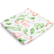 Sensillo MUSLIN SWADDLE BLANKET FLAMINGOS, 70x80