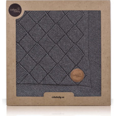 CEBABABY Knitted blanket in gift box 90x90cm Rice strich graphite W-812-118-268