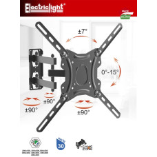 Electriclight 26-50" TV stiprinājums pie sienas 30kg, melns - KB-01-84