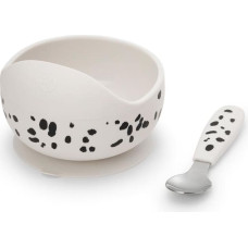 Elodie Details bļoda ar piesūcekni + karote Dalmatian Dots